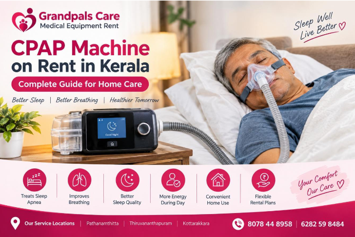 CPAP machine on rent in Kerala? Learn about CPAP uses, benefits, rental considerations, maintenance,